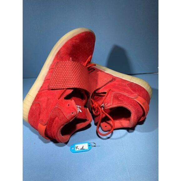 Adidas BB5039 Tubular Invader Red Suede Mid Top Sneaker Shoe Size 10.5 - Picture 7 of 7